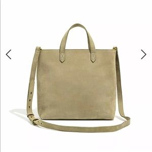 Madewell Zip-Top Transport Crossbody in Nubuck Leather.